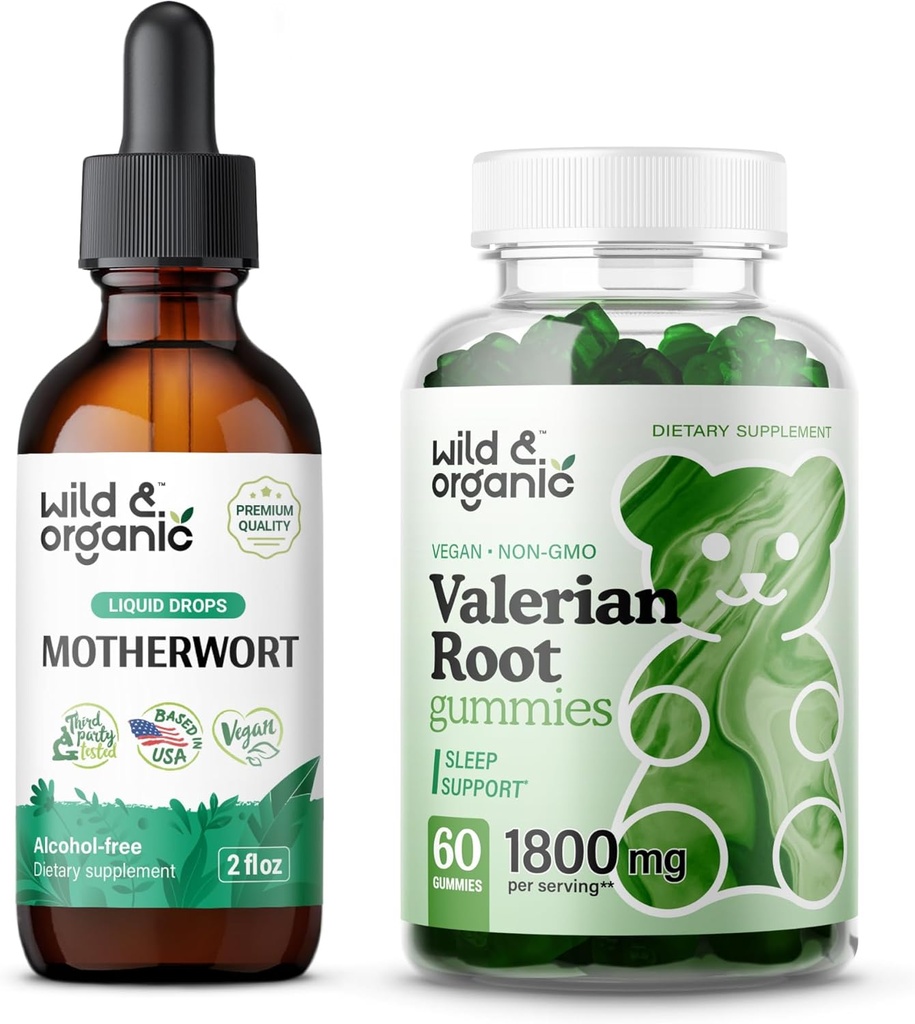 Wild & Organic Motherwort Tinktur 2 fl oz & Valerian Root Gummies