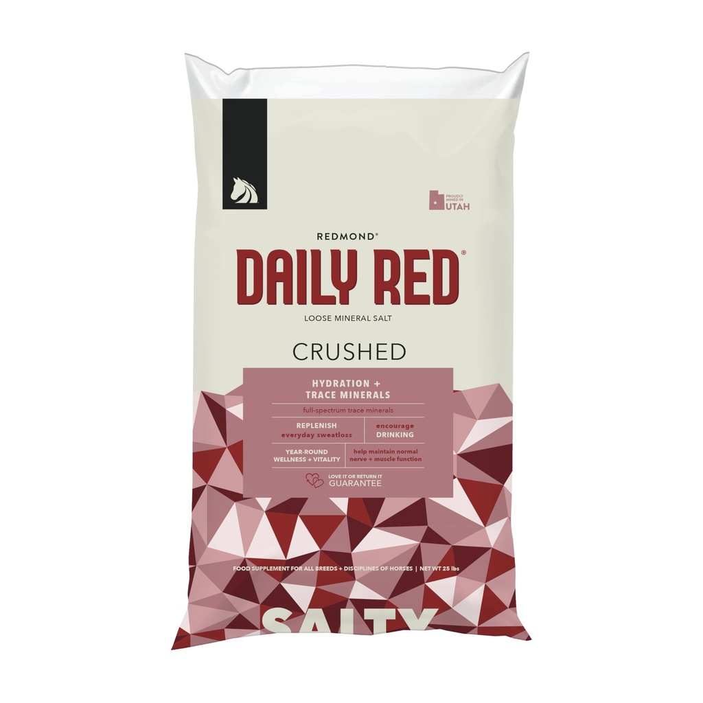 Daglig rød Crushed Loose Minerals | Mineral Salt + Electrolyte Supplement for hester (25LB Refill Bag)