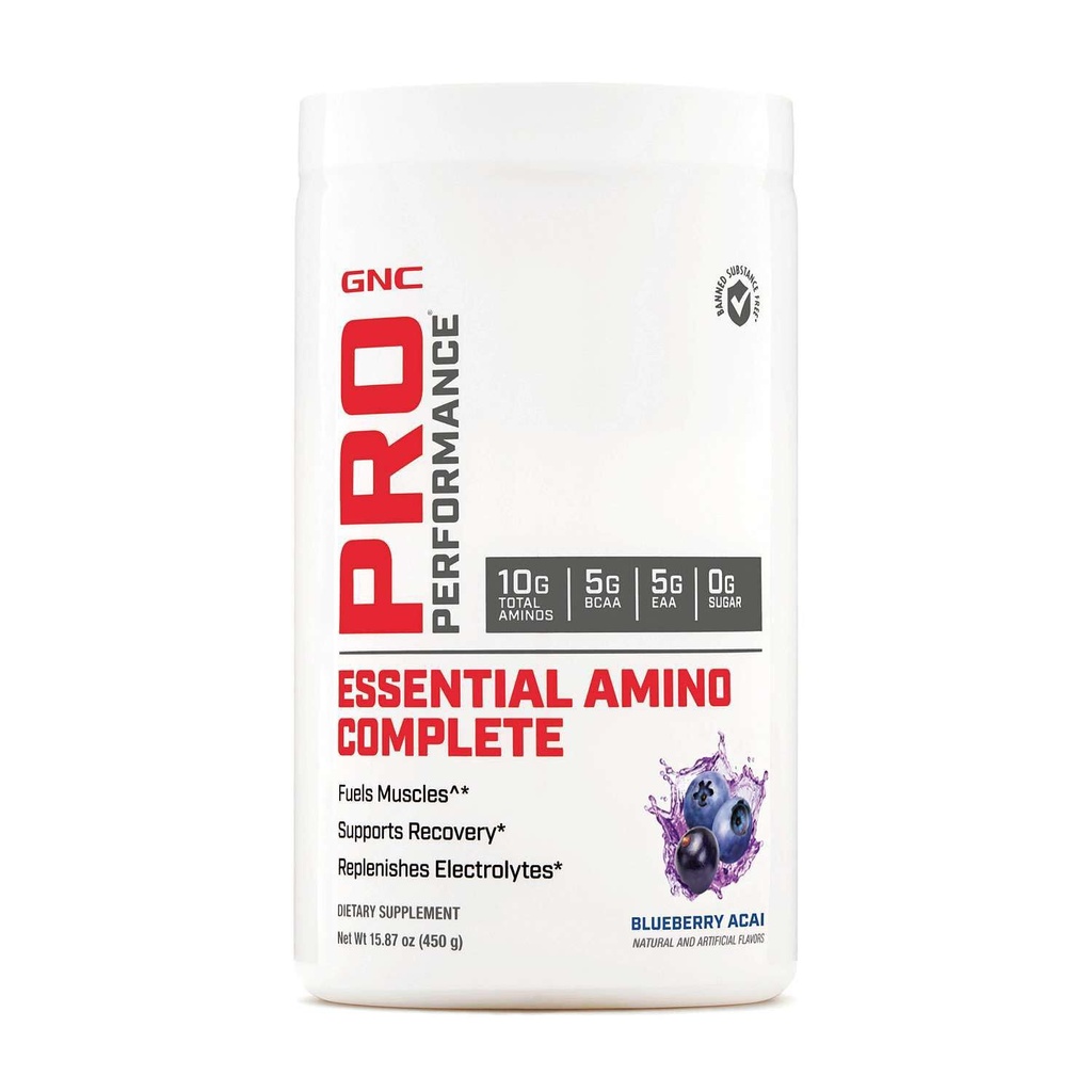 GNC Pro Performance Essential Amino Komplett, Blåbær Acai, 30 Services