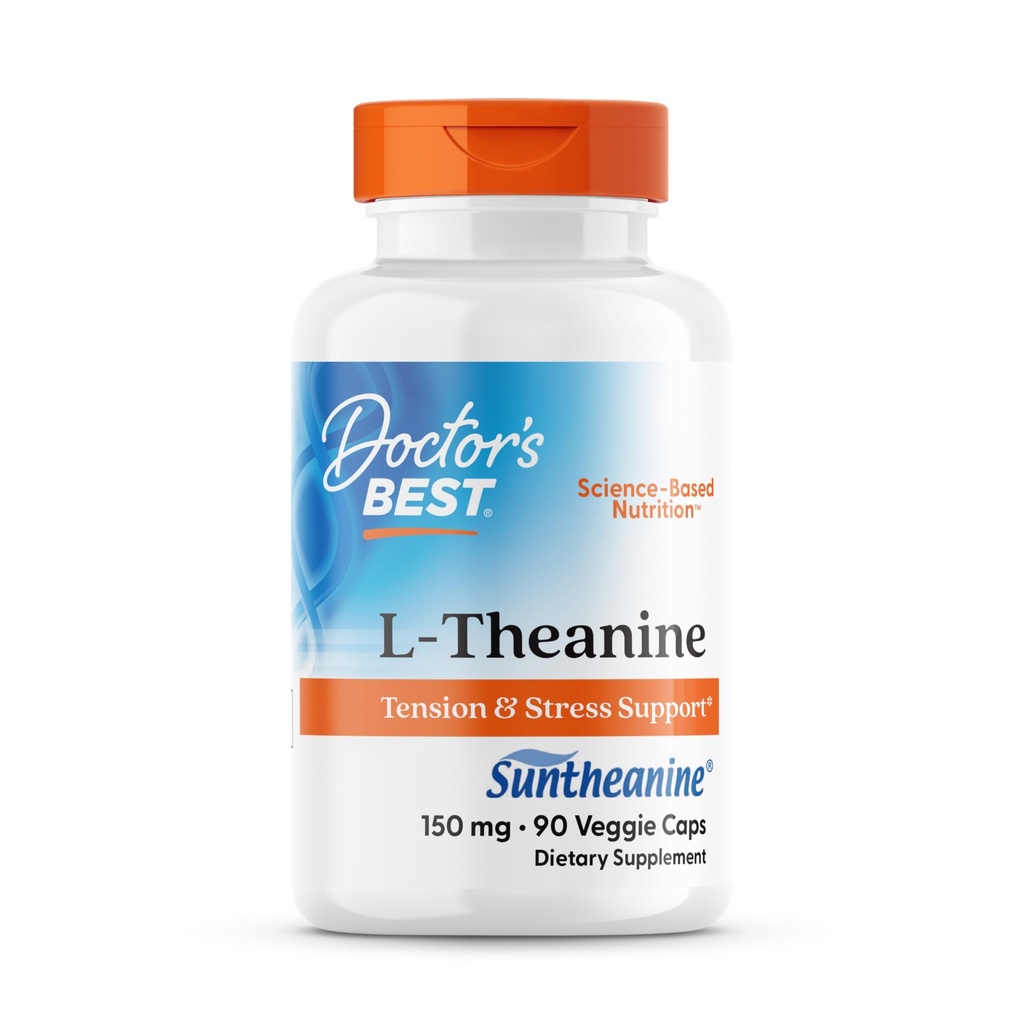 Beste L-theanin inneholder solteanin, hjelper redusere stress og søvn, ikke-GMO, Glutenfri, Vegan, 150 mg (DRB-00197), 90 greve