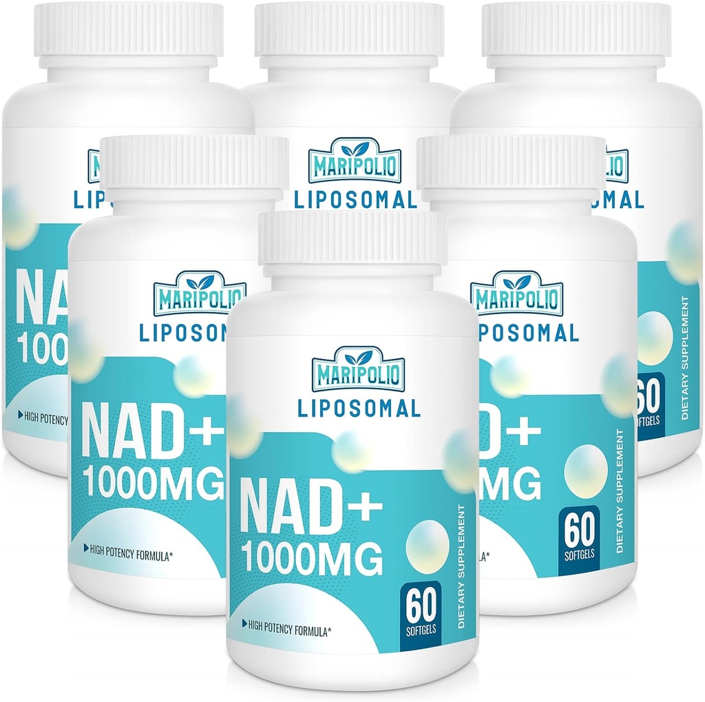 Liposomal NAD + Supplement 1000 mg | Høyeste NAD Pontecy | Max Absorpsjon | Ren NAD Supplement | Energi og DNA Reparasjon, Aging Defense, Hjernefunksjon | 360 Softgels