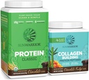 Sunwarrior Klassisk Vegansk Protein pulver | Plant-basert 30 serveringer, sjokolade og kollagen bygning pulver Hyaluronsyre | 20 serveringer, sjokolade flavored