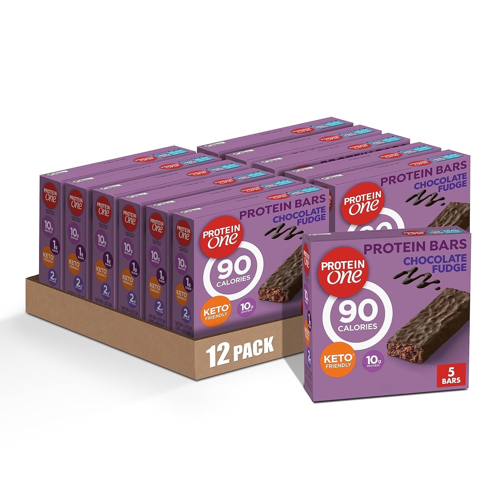 Protein En 90 kaloriproteinbarer, sjokoladefudge, ketovennlig, 5 Ct, 4,8 oz (pakke med 12)