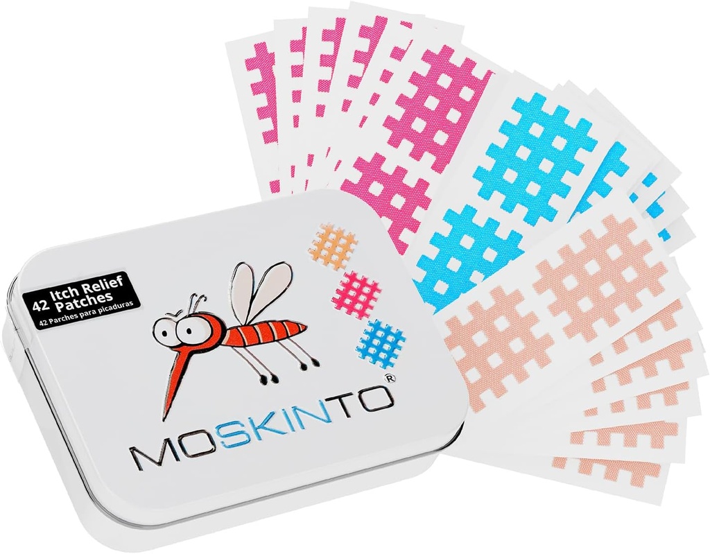 Moskinto Den opprinnelige mosquito itch relief lapper for barn og voksne, Bug Bite Patches Soothe heving og kløe, Anti kløe bug Bite Relief, Suksjonsverktøy alternativ, familiepakke, 42 greve