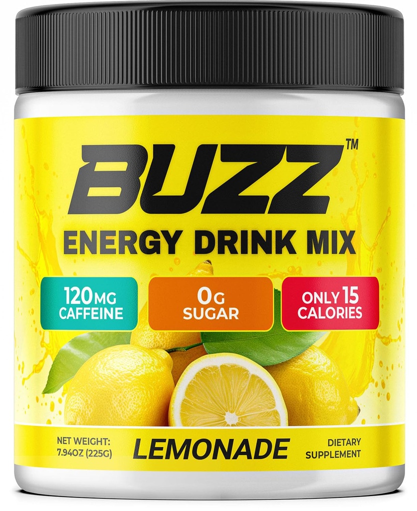 Morgen Buzz Energi Drikkepulver - Energiøkning - Sukkerfri energi med antioksidanter - Morgen Kick og Sport Ernæring Endurance Produkt - 30 Services, Lemonade, 8 Ounces