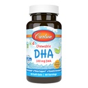 Carlson - Kids Chewable DHA, 100 mg DHA, Hjerne & Visjon funksjon, vekst og utvikling, Orange, 60 Chewable Softgels