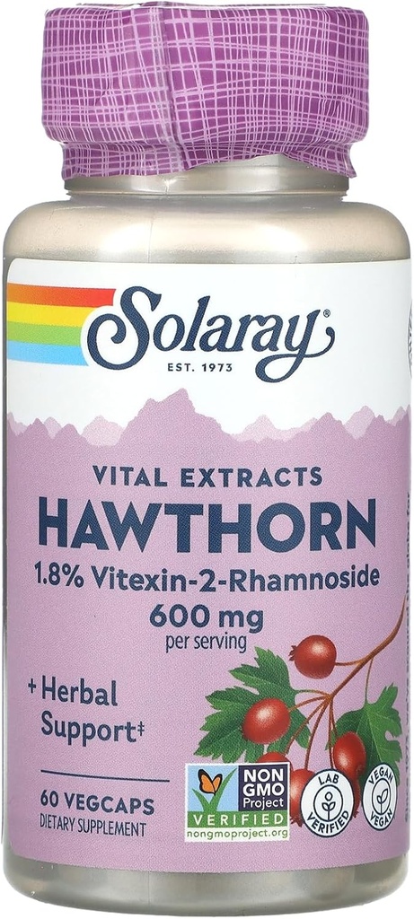 SOLARAY Vital ekstrakter Hawthorn, 60 Vegkaps