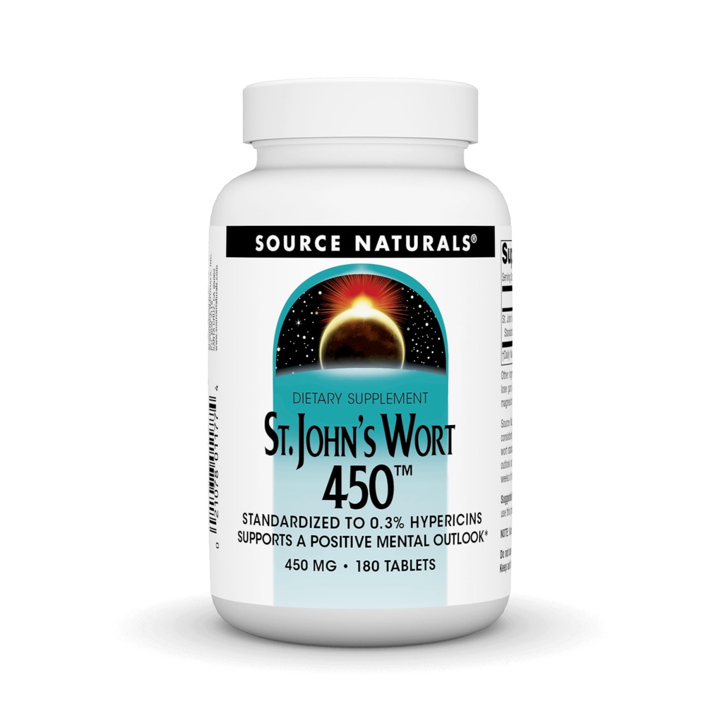Kilde Naturals St. John's Wort 450 mg støtter en positiv mental Outlook - 180 tabletter