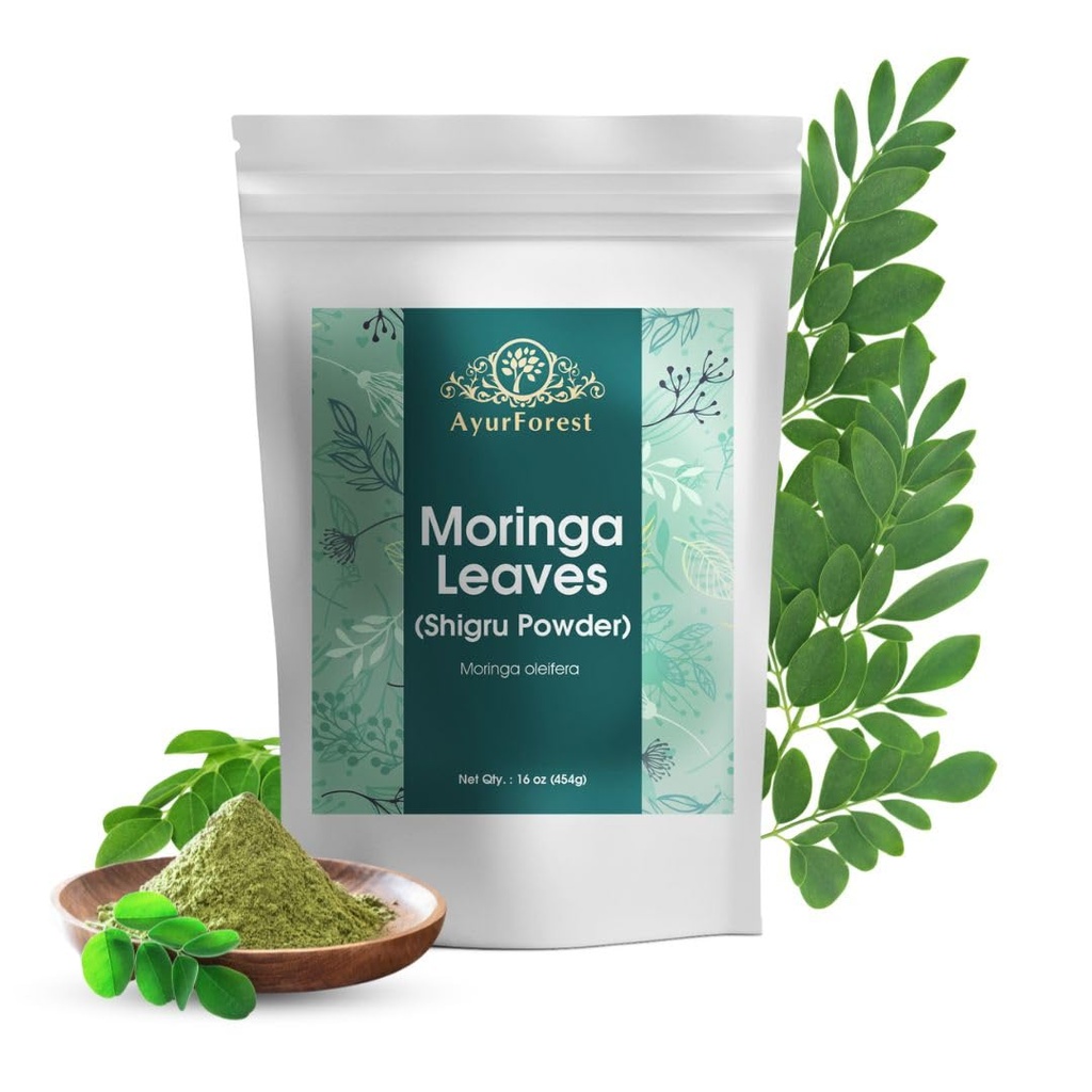 Moringa etterlater pulver Oleifera Leaf Shigru Flott i drinker og smoothies 16 Ounce