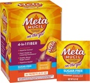 Metamucil På-The-Go, daglig Psyllium Husk pulver Supplement, sukker-fri pulver, 4-i-1 Fiber for digestiv helse, oransje flavorert drikk, 44 pakker