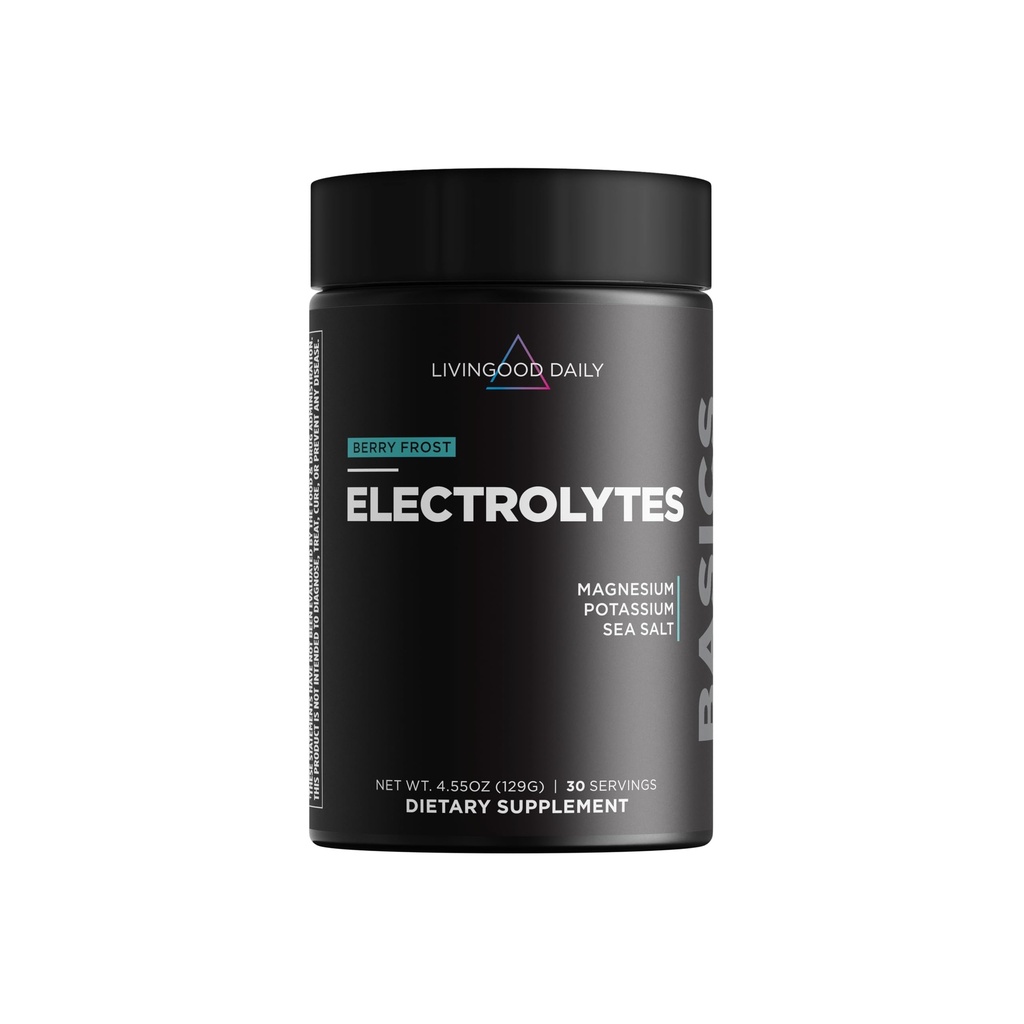 Livingood Daily Electrolytes pulver, Electrolytes Hydration Drink Blande med vitamin C, magnesium, Taurin og sjø salt, Electrolyte Supplement for energi og hydrasjon, Keto, Berry Frost Flavor, 30 Srvgs