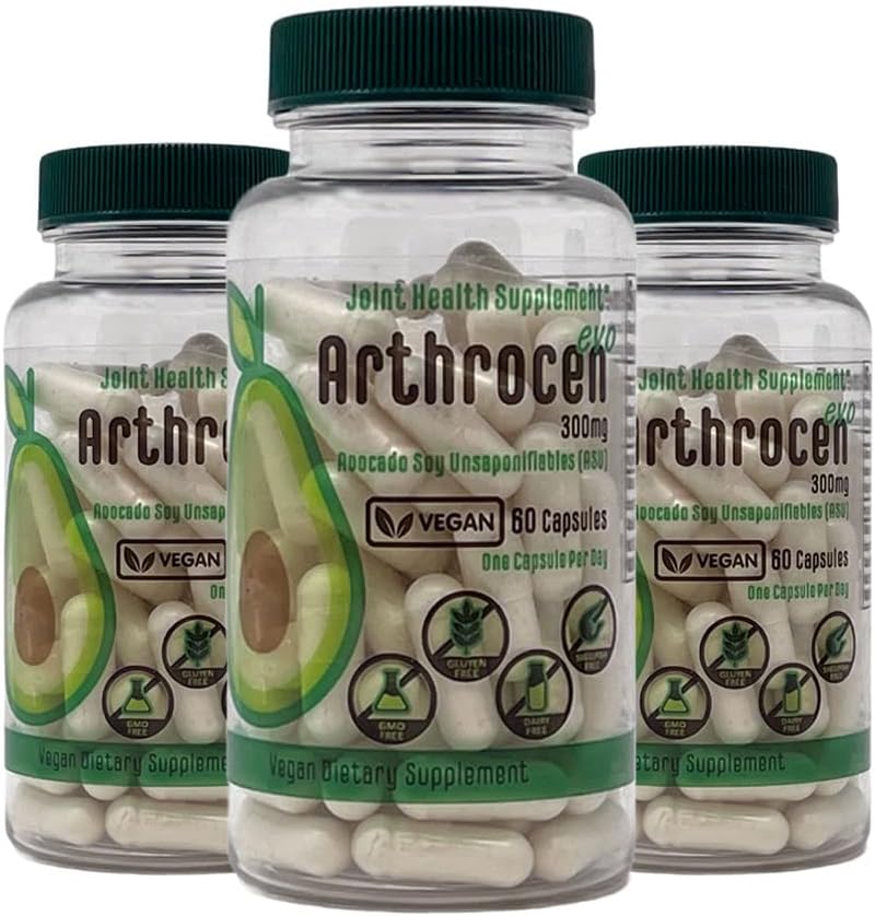 EVO Vegansk felles helse Supplement, 300Mg Avocado Soya Unsaponable, 60 dagers forsyning, én kapsel per dag (6 måneder)