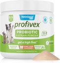 Vetnique Labs Profemx Probiotika for hunder Alle naturlige hunde Chews & pulver for digestive helse probiotiske kosttilskudd for hunder 5 Strains av probiotika og prebiotika (Powder, 8.5oz)