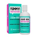 NovaFerrum Yummy 16 Fl Oz  Liquid Væske jern Supplement for aldre 4 og opp | 18 mg jern / ss | Glutenfri | Sukker-fri | bringebær Grape
