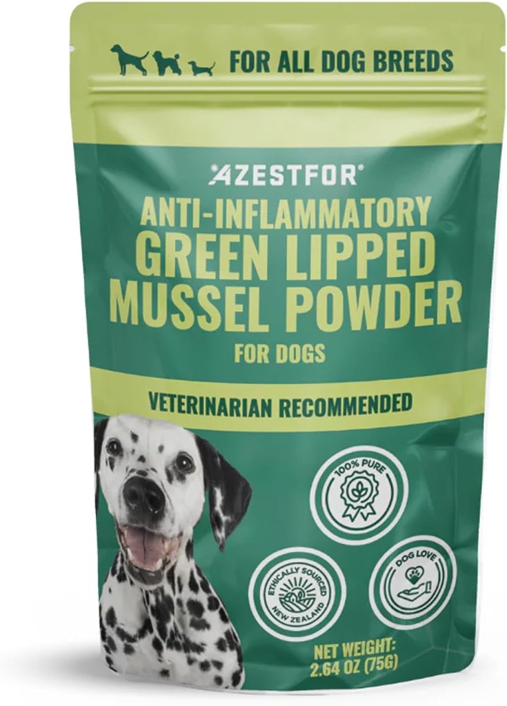 Azestfor anti-inflammatorisk grønn leppede krus for hunder pulver