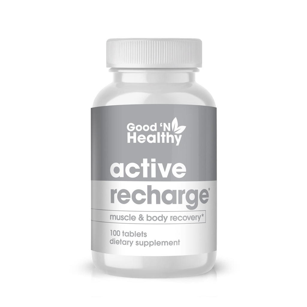 GOD 'N Healthy - Magnesium Supplement for forbedret muskelfunksjon og en sunn hjerte, aktiv opplading, 100 tabletter