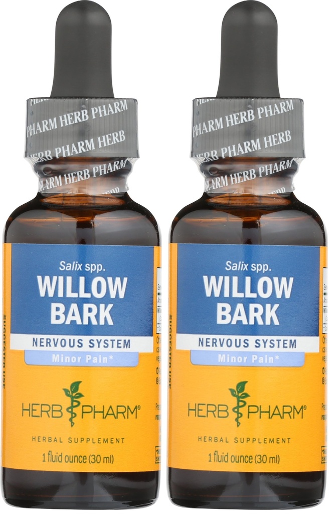 Herb Pharm Willow Bark flytende ekstrakt for mindre smerte - 1 Ounce (DWILL01) (pakke med 2)