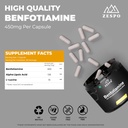 Benfotiamin 450mg – 90 kapsler, støtter cellulære helse med Alpha Lipoic Acid & L-Leucine, daglig ernæring og velvære formel