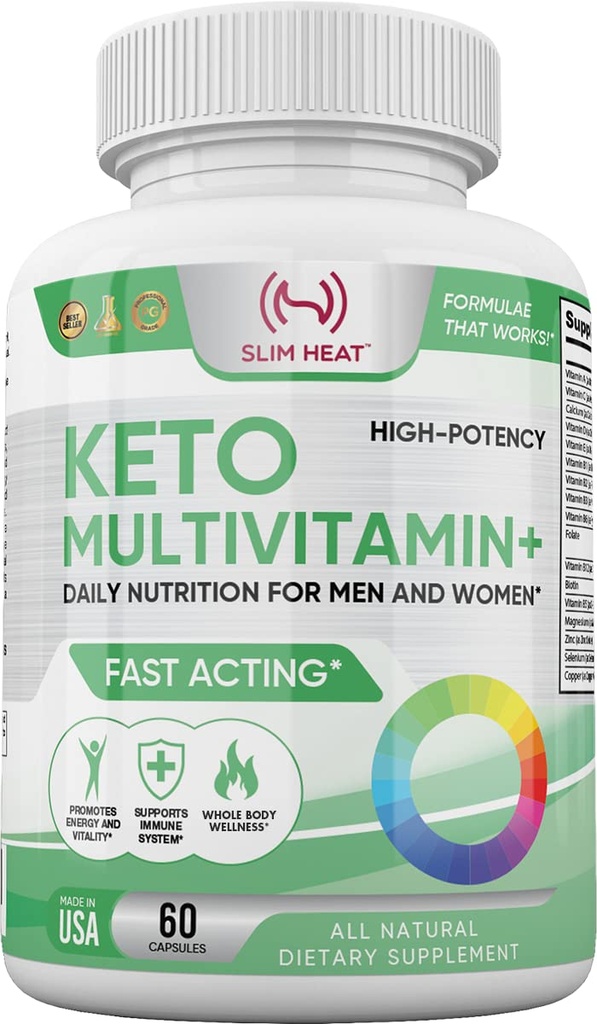 Keto Multivitamin for kvinner og menn - 35 Potent, rene ingredienser - vitamin C, vitamin D, vitamin A, vitamin E og sink for immunstøtte - ikke GMO, Glutenfri, sukkerfri, alt naturlig - 30 dager
