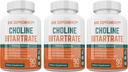 3 flasker Choline Bitartrate 900mg Per servering 270 Totale kapsler KRK Tillegg