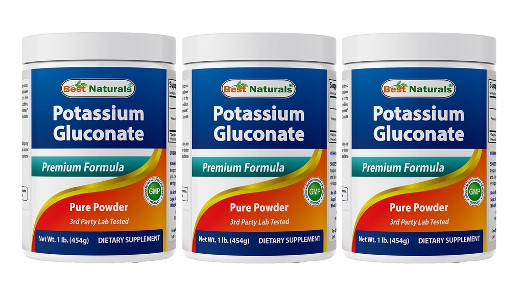 Beste Naturals Kalium Gluconate 1lb pulver (1 LB (Pack of 3))