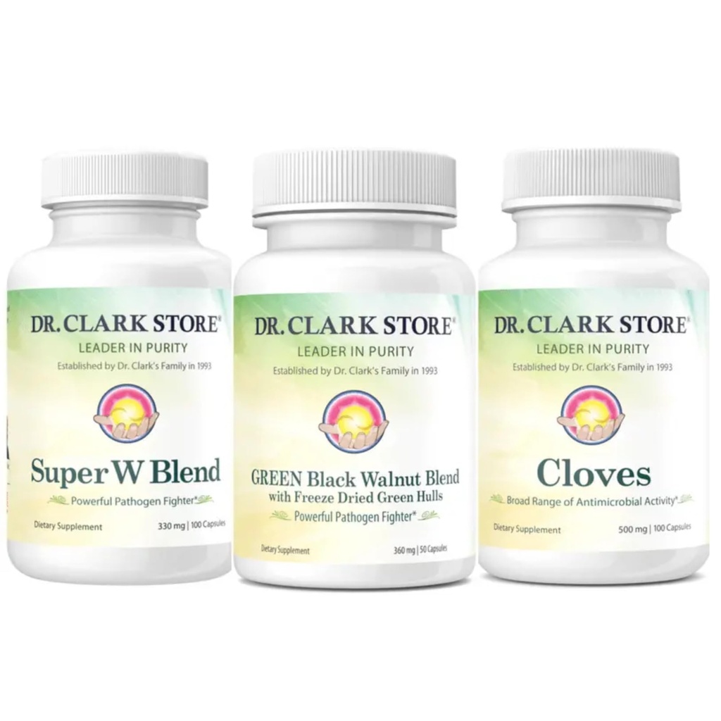 Dr Clark Store Intestine Support & Cleanse Kit - med Freeze-Dried Grønn Svart Walnut Hulls, Wormwood og Cloves-hjelper opprettholde optimal intestinal funksjon