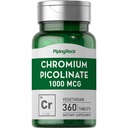 Piping Rock Chromium Picolinate 1000mcg | 360 tablett piller | Vegetarisk, ikke-GMO, Glutenfri Supplement