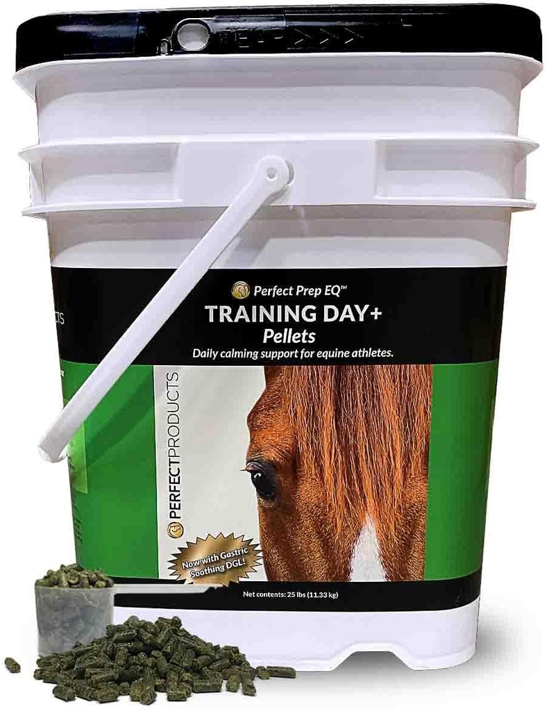 Perfekt Prep EQ trening dag+ Pellets Vis sikker hest beroligende Supplement (25 lb)