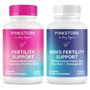 Pink Stork Hans og Hers Fertilitet Bundle: Fertilitet Kosttilskudd for kvinner, Fertilitet Kosttilskudd for menn, Fertilitet Prenatal Vitamin, Vitex, Inositol, Folat, Vitamin B6, 60 Kapsler