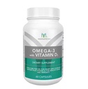 Mannatech Omega-3 med vitamin D3 for bein, hjertehelse og kognitiv støtte, laget av ren fiskeolje
