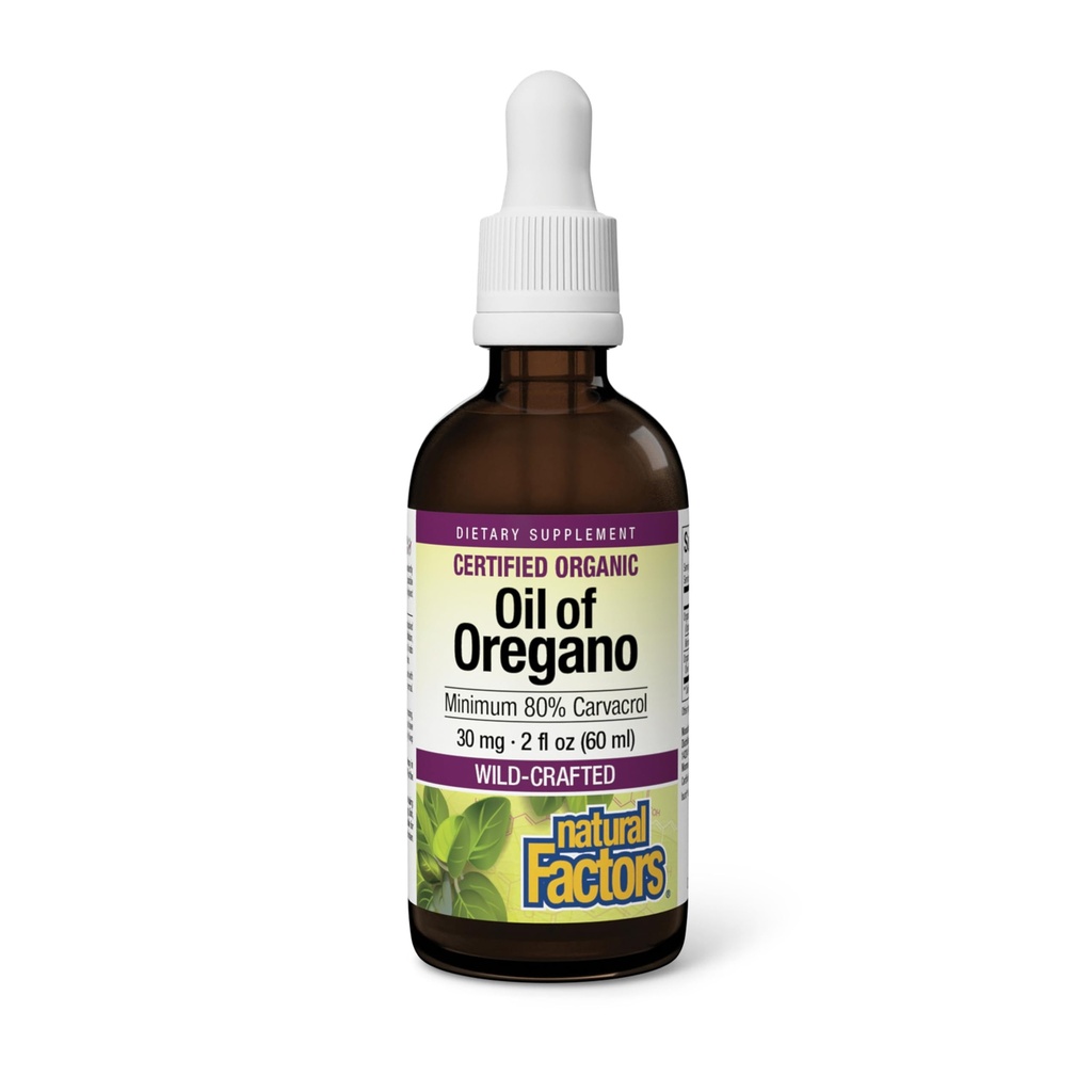 Naturlige faktorer Oregano olje - flytende antioksidant støtte Supplement for immunstøtte - lett Svelge Helse Supplement med ikke-GMO & Glutenfri formel - 2 fl oz (375 Serveringer)