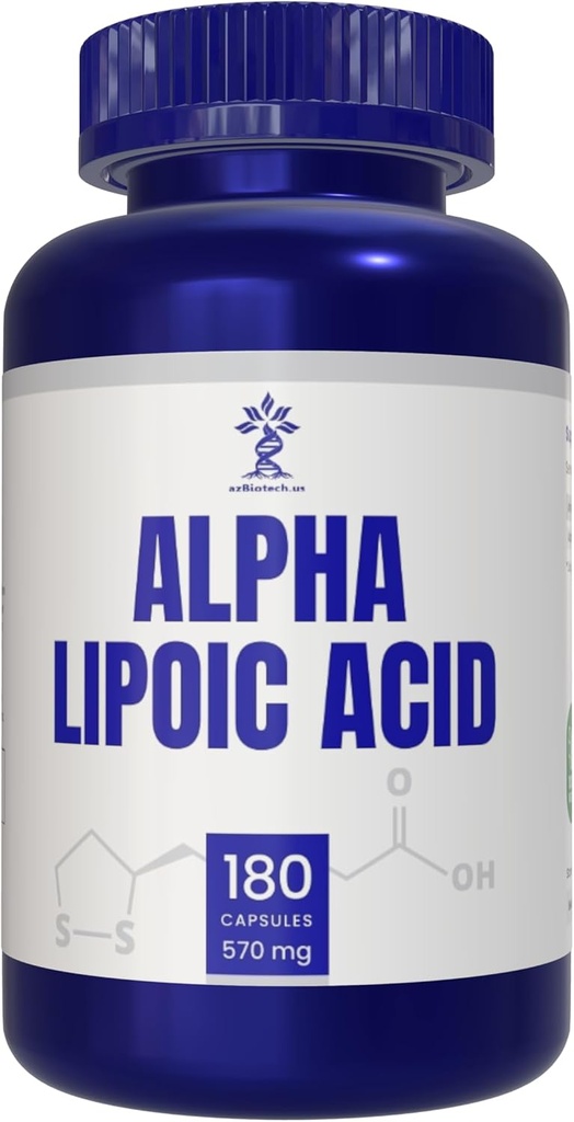 Alpha Lipoic Acid (ALA) 570 mg Kapsler - 180 greve, Glutenfri, Ikke-GMO, Vegan