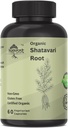 Organisk Shatavari Root 500mg (Asparagus racemosus) Menstruell Cramp Relief, Menopause støtte, og kvinners helse | 60 kapsler | Hormonal Balance støtte