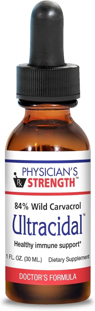 Legens styrke Ultracidal - 30 ml - Wild-Source, høykarvatrol Oregano olje - gir sunn immunforsvarsstøtte - 86 Services