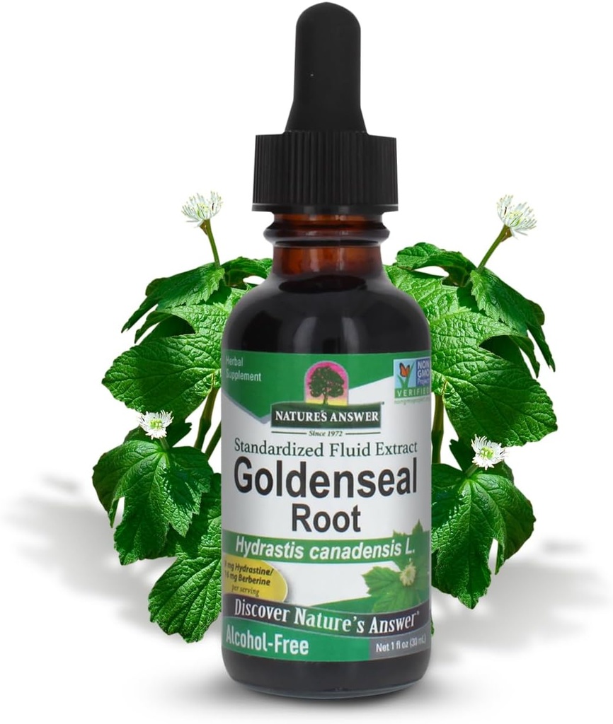 Naturens svar Goldenseal Root | Herbal Supplement | Støtter et sunt immunsystem | Glutenfri og alkoholfri 1oz (2 Pack)