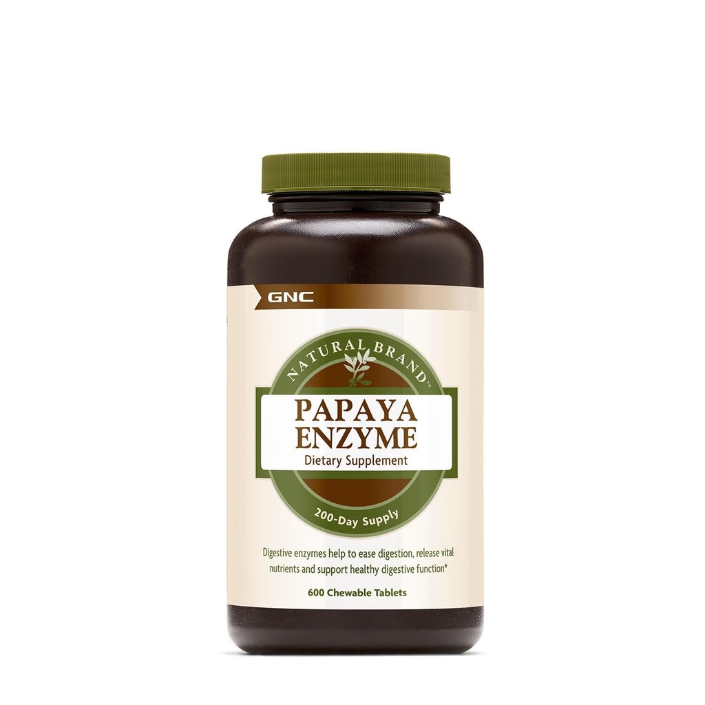 GNC naturlig merkevare Papaya Enzyme, støtter sunn Digestive funksjon, 600 tabletter