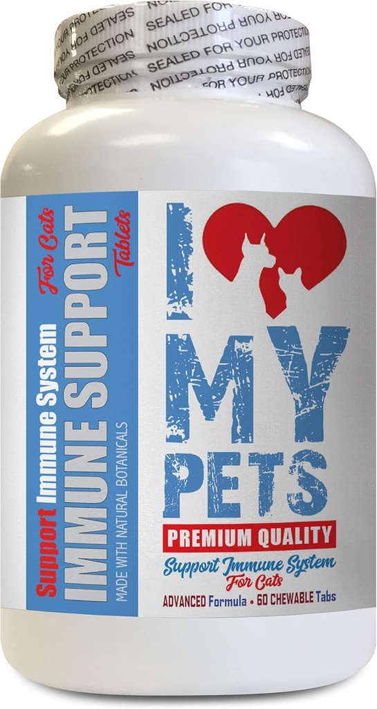 Jeg elsker MY PETS LLC katt Liver Support Food - CAT Immune Support - Booster - Sunn Supplement - Melk Thistle katt - 60 behandlinger (1 flaske)