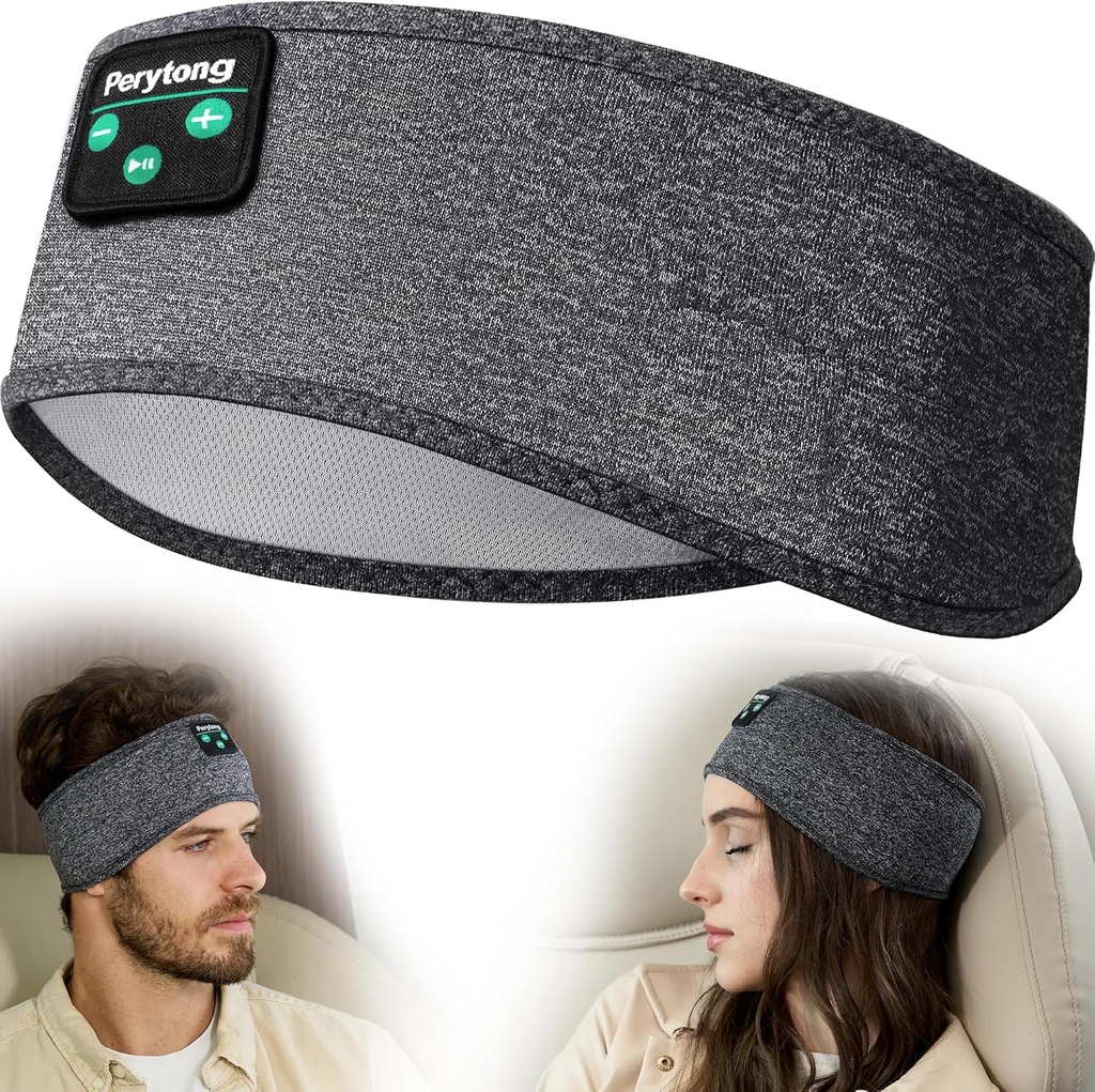 Perytong søvn hodebånd - Bluetooth sover hodetelefoner for side sovere - hodetelefoner for å sove komfortabelt hodebånd med tynn høyttaler mikrofon gave ideer for kvinner menn