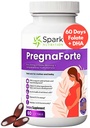 Pregnafort 1 om dagen Prenatal vitaminer for kvinner 2 måned: Folinsyre, Fiskeolje Omega 3 DHA/EPA, vitamin D3, B6, Vitmain B12, C, E, kalsium, jern, magnesium, sinktilskudd FSA HSA Eligble multivitamin