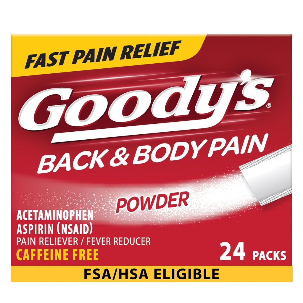 Goodys rygg og kroppssmerter lindring pulver, 24 ct (pakke med 1)