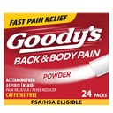 Goodys rygg og kroppssmerter lindring pulver, 24 ct (pakke med 1)