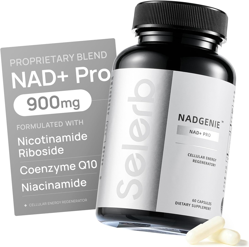 Selerb NR900 - NAD + Supplement for Hud Aging Support, Cellular Energy Support og Focus, høy styrke - 60 greve - Velvære kosttilskudd