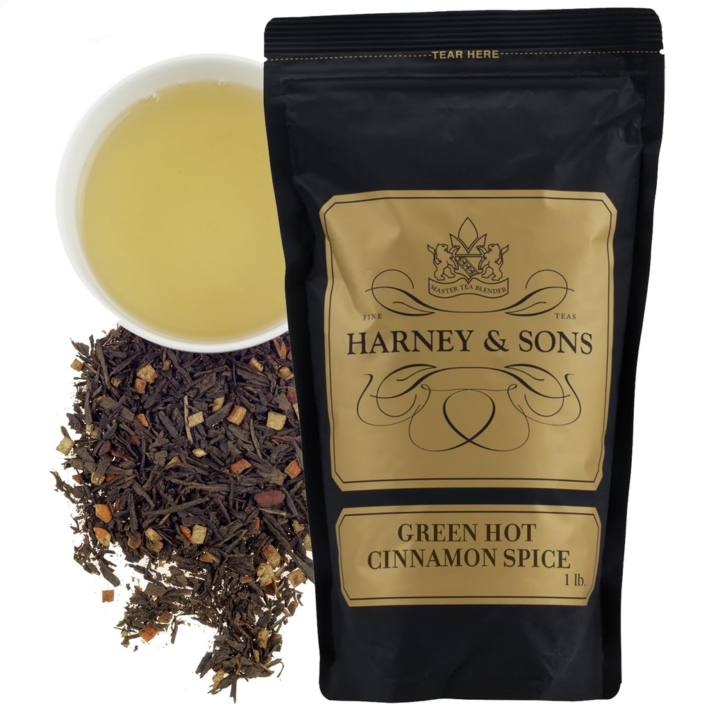 Harney og Sønner Grønn Hot Cinnamon Spice Teaç 16 oz Loose Leaf Tea