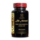 L-LYSIN 500 aminosyre - Lysin Supplement støtter sunn leppe og orale vev, ikke-GMO, ingen gluten, immun + bein helse støtte, proteinsyntese - 1 flaske 100 teller