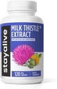 STAY ALIVE Melk Thistle Supplement med Dandelion Root og Artichoke Extract, 80% Silymarin Complex, 120 piller, 100% ren artichoke Leaf Extract pulver, ikke-GMO og glutenfri urtekapsler