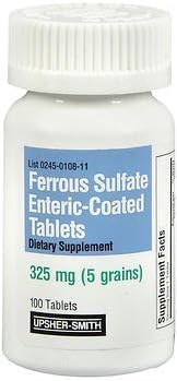 Ferrous Sulfate 325mg Enterisk-koated tabletter 100 greve