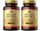 Solgar Folate 1000 mg - 120 tabletter, 2 pakke - 1000 mg Bio-Active Metafolin - Vegansk, Glutenfri, Dairy Free, Kosher - 240 Total Tjenester