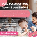 KINDNATURE Kalium & Magnesium Gummies for voksne og barn - Kalium Supplement 500 mg & 1000 mg Magnesium Citrat & 400 mg Magnesium Glycinate Chewable Gummies