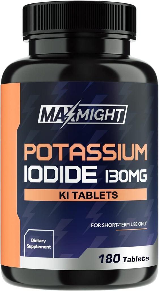 Kalium jodid 130 mg, ikke-GMO, Diett Supplement, 180 tabletter, opp til 6 måneders forsyning, Kalium jodid piller, YODO Naciente, laget i USA