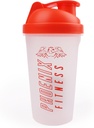 Phoenix Fitness Protein Shaker Flaske - 500ml Leakproof Flaske med skru toppen Lid og Mesh Grid - Oppvaskmaskin trygt BPA Gratis Sport & Gym Flaske - Orange